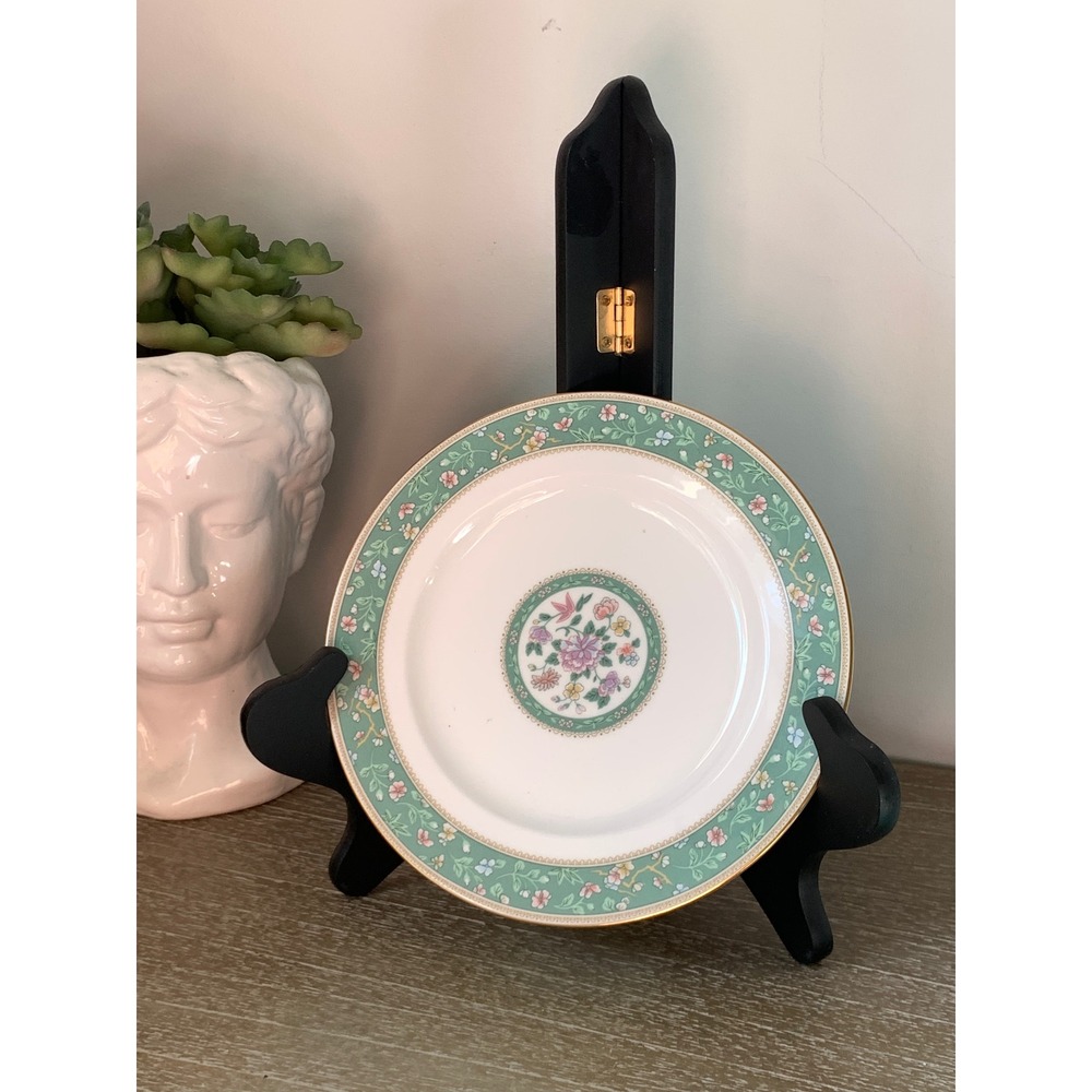 Nikko Liberty Lingfield Fine Bone China Bread Plate Green Floral Gold Trim Japan